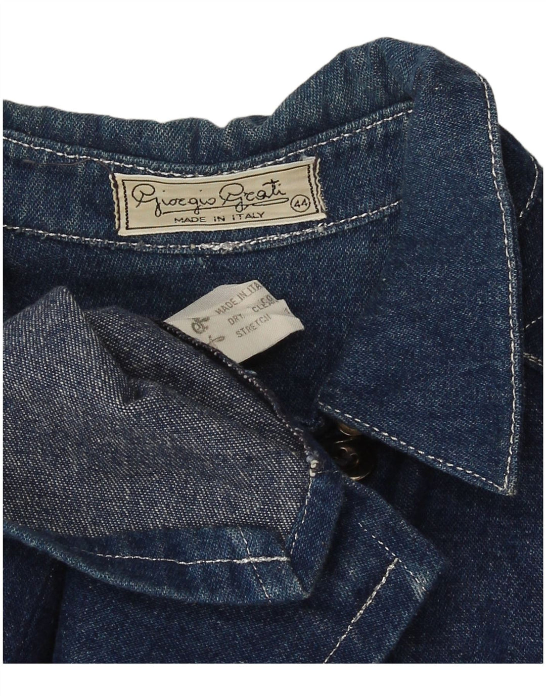 Giorgio Grati Damen Jeansjacke IT 44 Mittelblaue Baumwolle