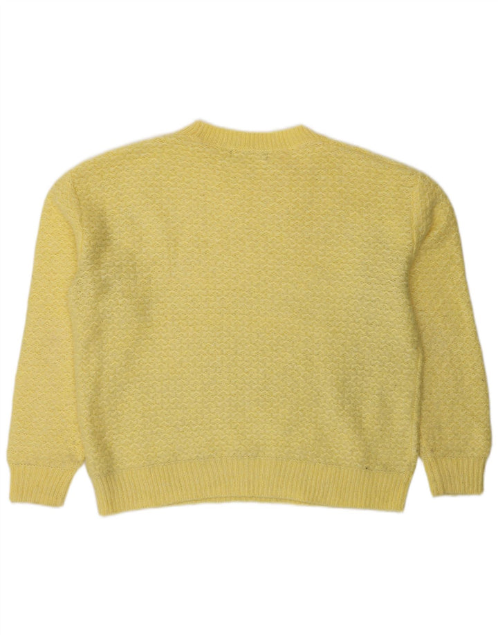 Marks & Spencer Damen-Pullover mit Rundhalsausschnitt, UK 14, mittelgelbes Acryl