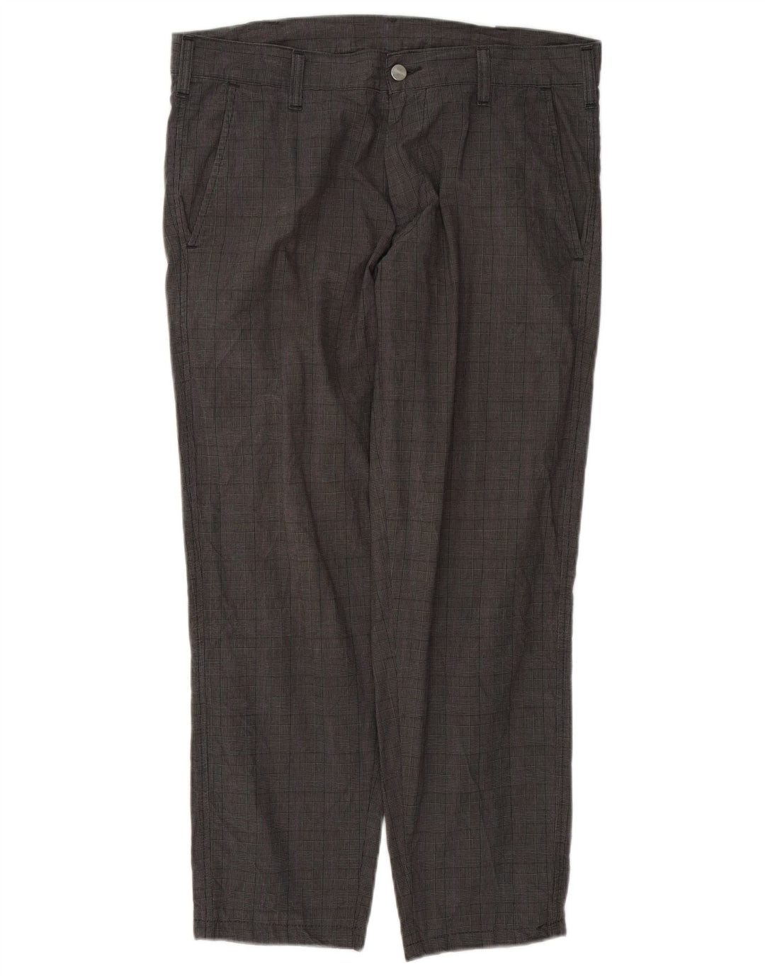 Carhartt Herren gerade Chinohose W33 L27 grau karierte Baumwolle