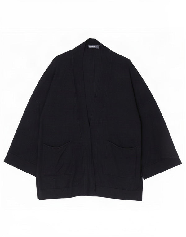 Zara Womens Oversized Longline Open Cardigan Sweater UK 10 Small Navy Blue