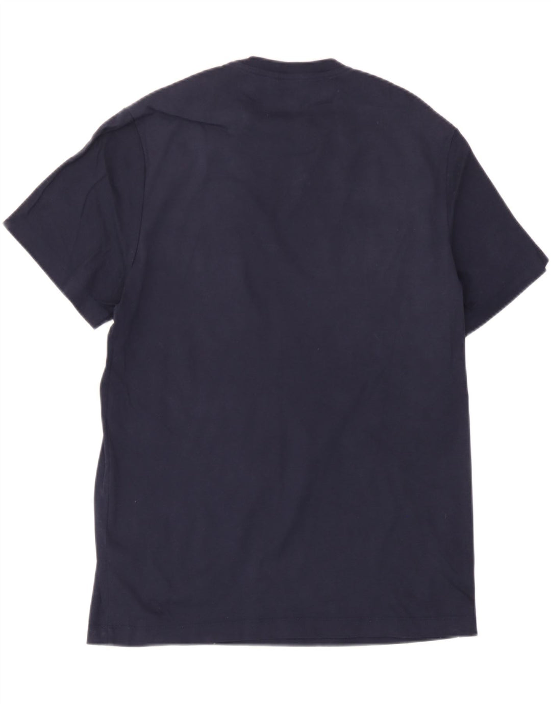 Massimo Dutti Herren-T-Shirt-Oberteil, mittelmarineblaue Baumwolle