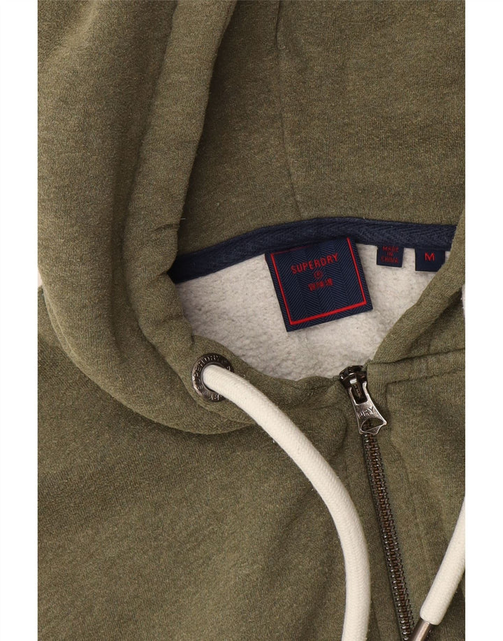 Superdry Damen Graphic Zip Hoodie Pullover UK 14 Mittelgrün