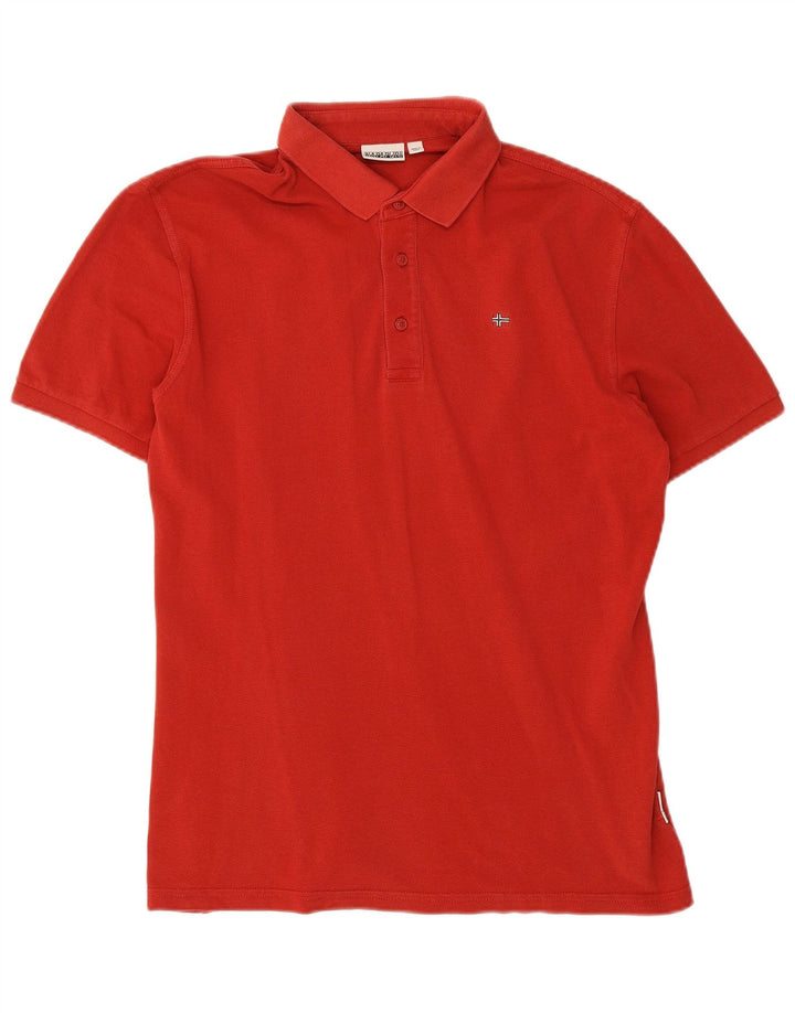 Napapijri Herren-Poloshirt, große rote Baumwolle