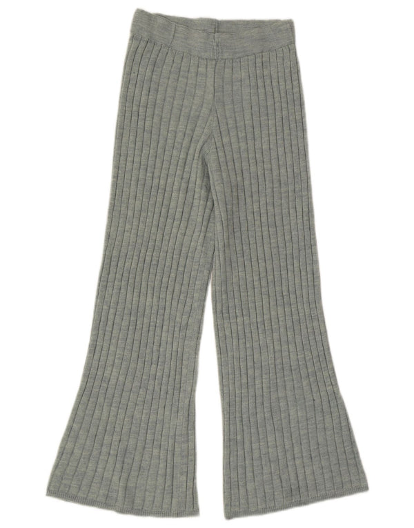 Zara Damen Strick-Flare-Freizeithose UK 12 Mittelgrünes Acryl