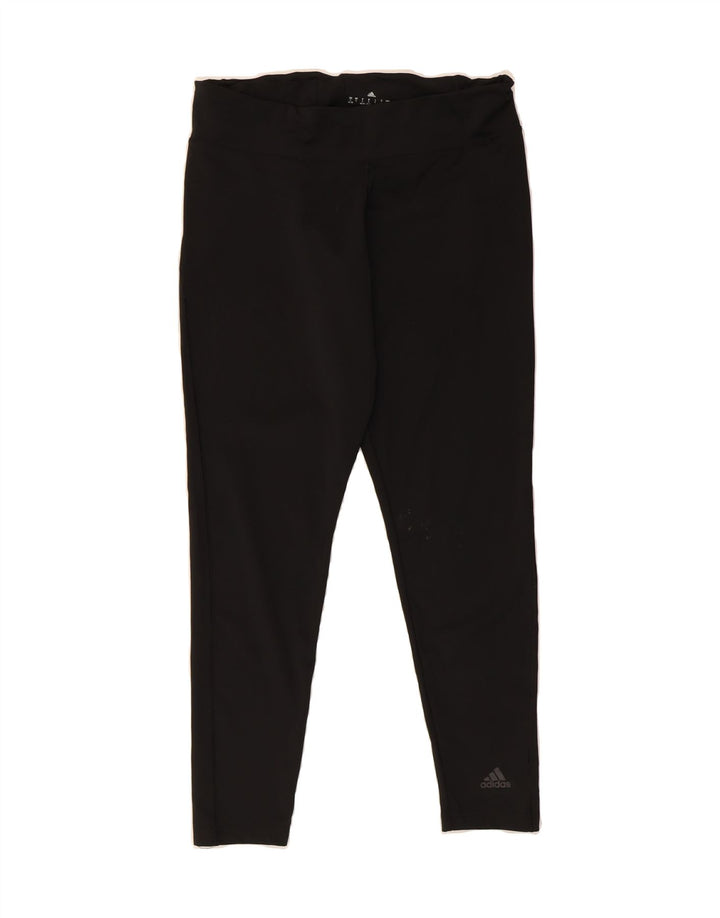 ADIDAS Womens Climalite Leggings UK 16/18 Large Black Polyester Vintage Adidas and Second-Hand Adidas from Messina Hembry 