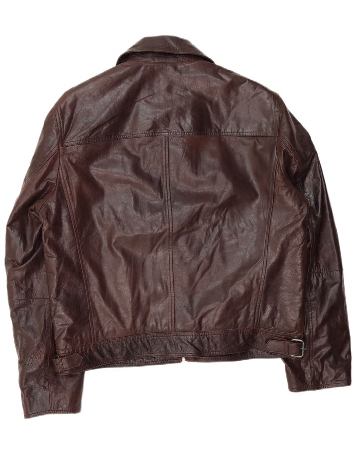 Vintage Herren Bomber Lederjacke IT 54 2XL Braunes Leder