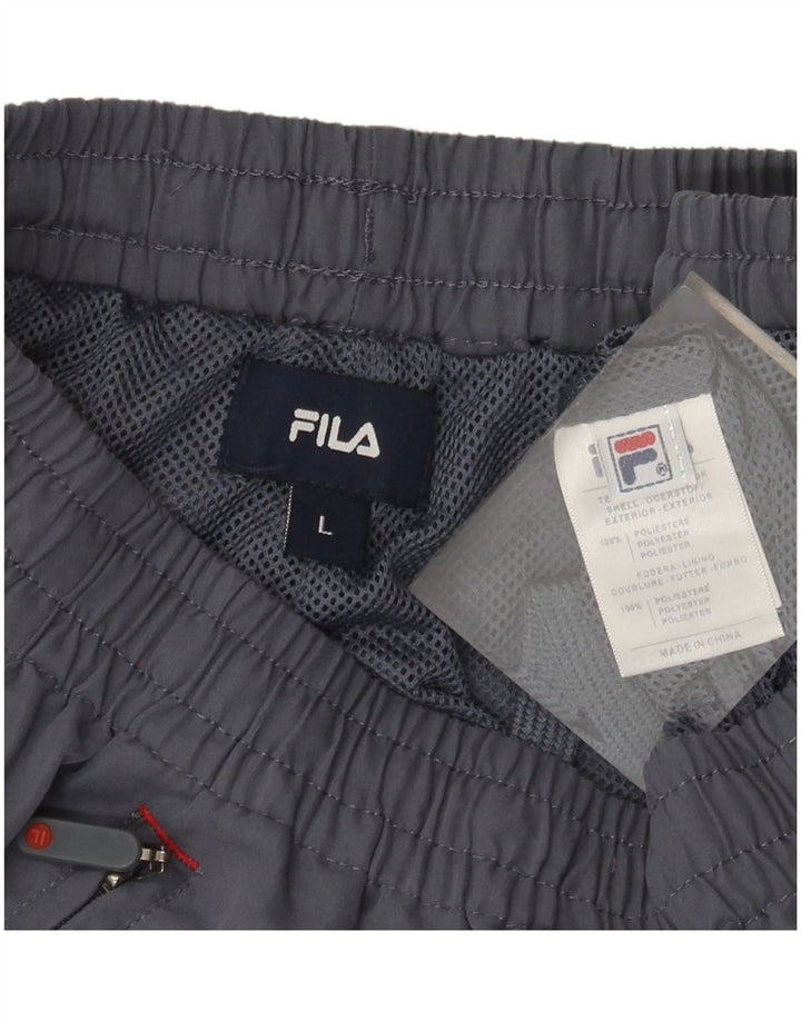 Fila Herren-Trainingsanzughose mit Grafik, Größe L, Blau, Polyester