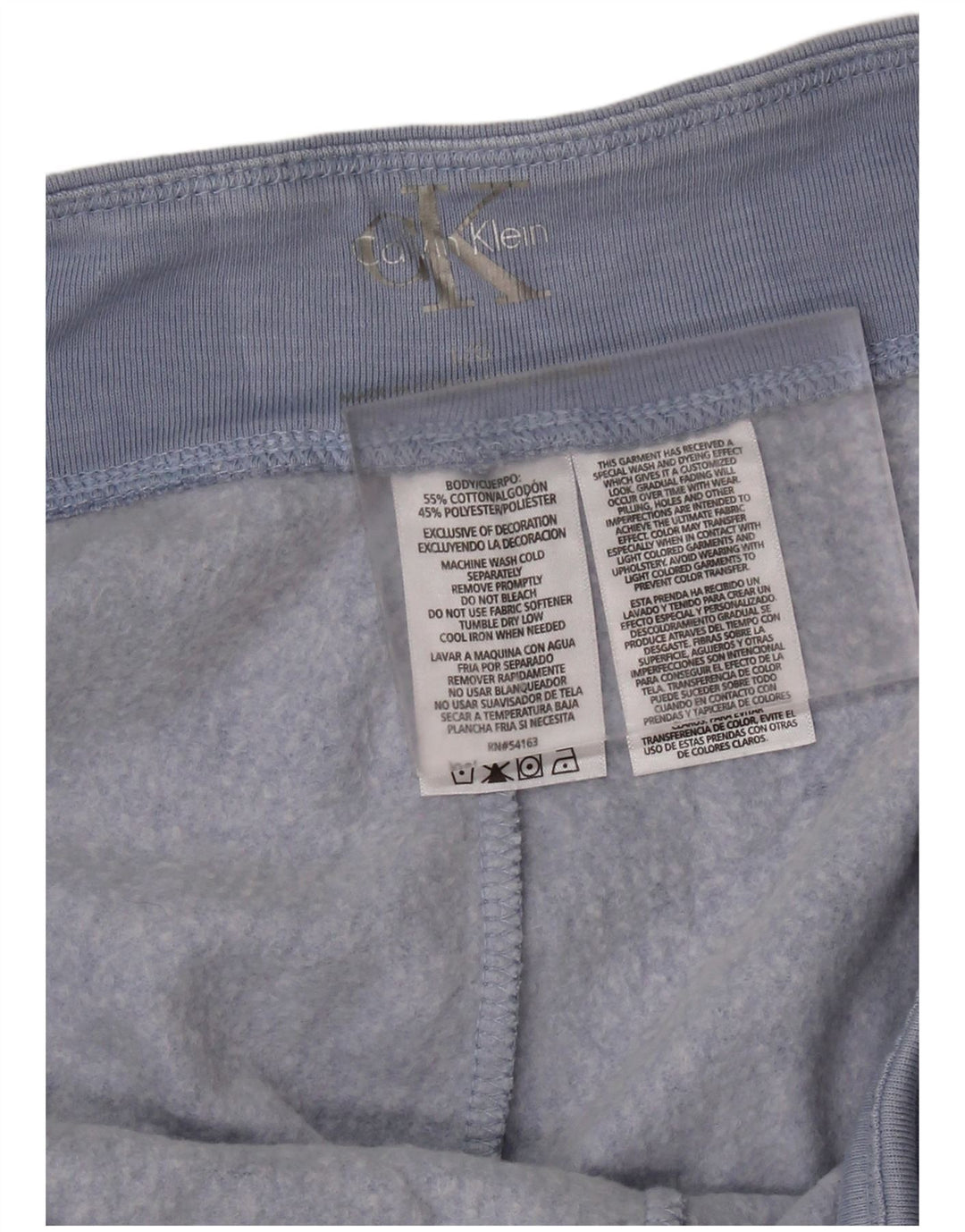 CALVIN KLEIN Damen Capri-Trainingshose, Jogginghose, Gr. 40, Größe L, Blau
