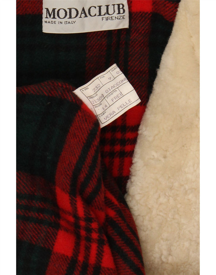 VINTAGE Herren Loose Fit Jacke IT 46 Kleines braunes Colourblock-Leder