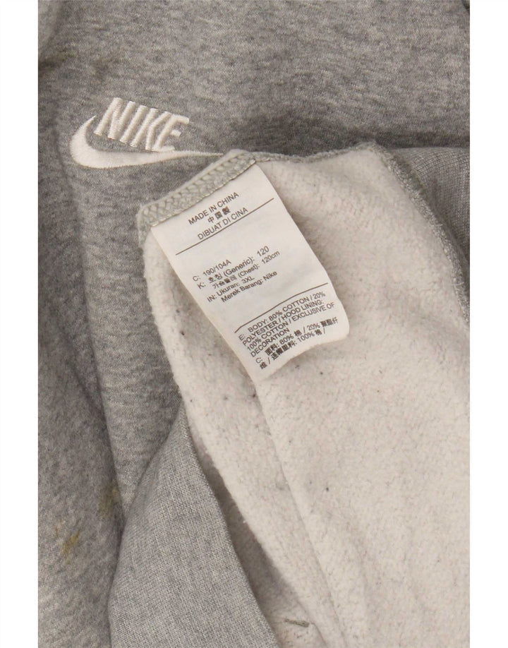 Nike Herren Kapuzenpullover 3XL Grau gefleckte Baumwolle