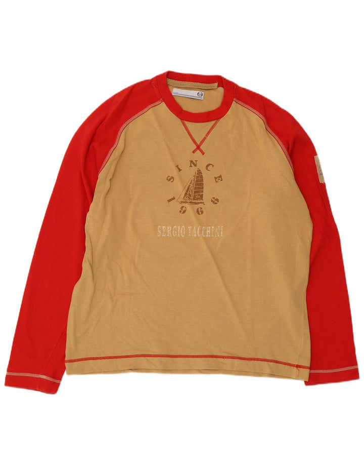 SERGIO TACCHINI Herren Milano Graphic Top Langarm Large Beige