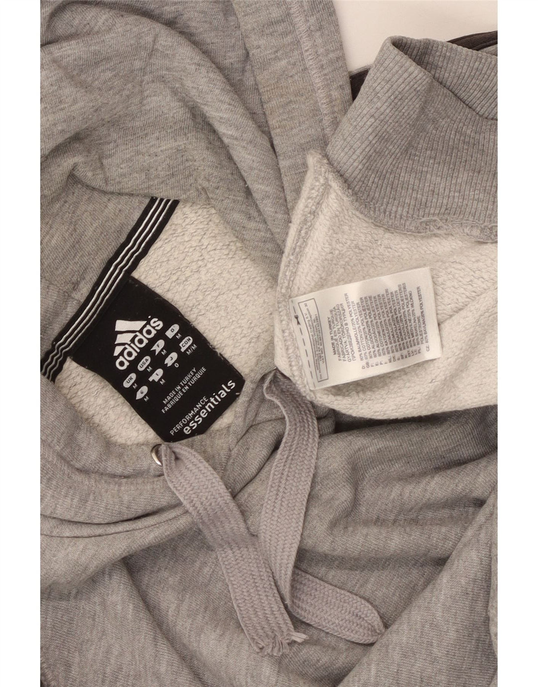 Adidas Herren Kapuzenpullover Mittelgrau gefleckte Baumwolle