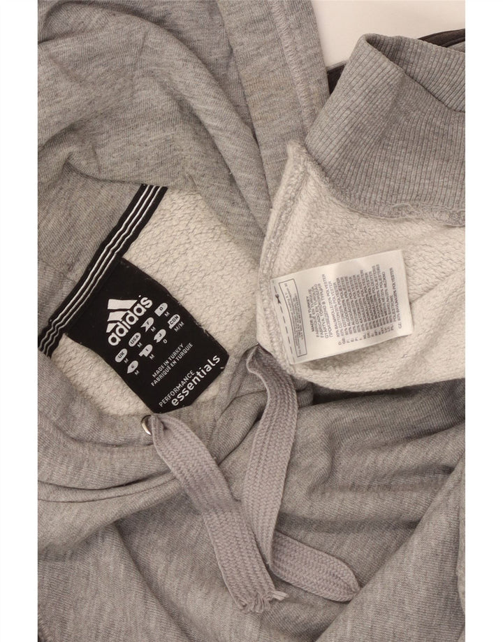 Adidas Herren Kapuzenpullover Mittelgrau gefleckte Baumwolle