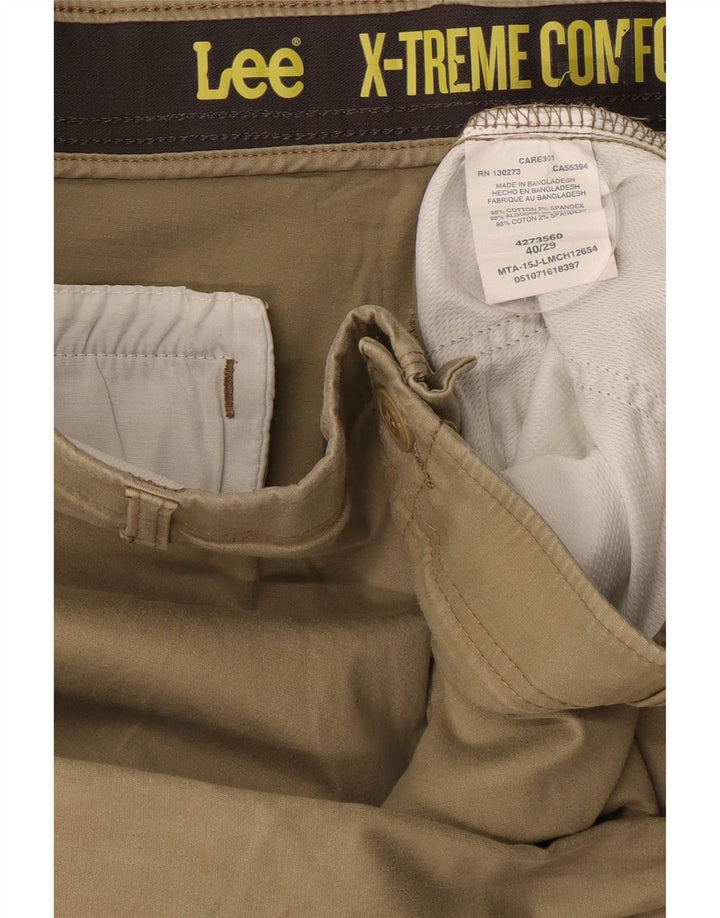 LEE Herren X-treme Comfort Straight Chino Hose W40 L29 Beige Baumwolle