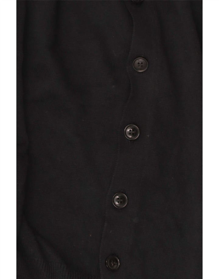 Zara Herren-Strickjacke, groß, aus schwarzer Baumwolle