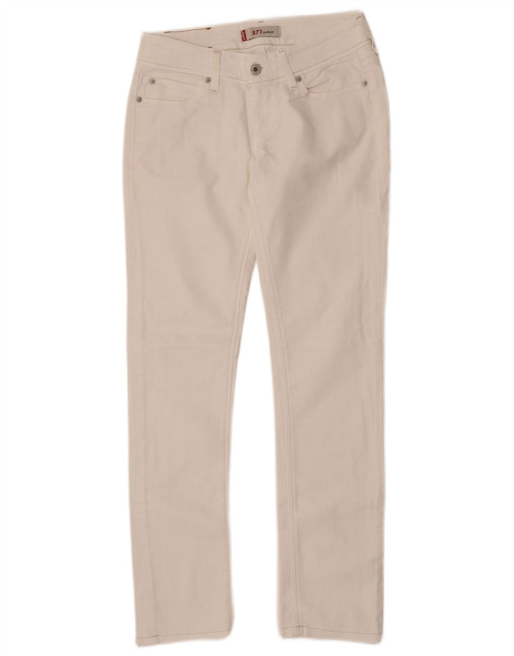 Levi's Damen 571 Slim Jeans W28 L30 Weiße Baumwolle