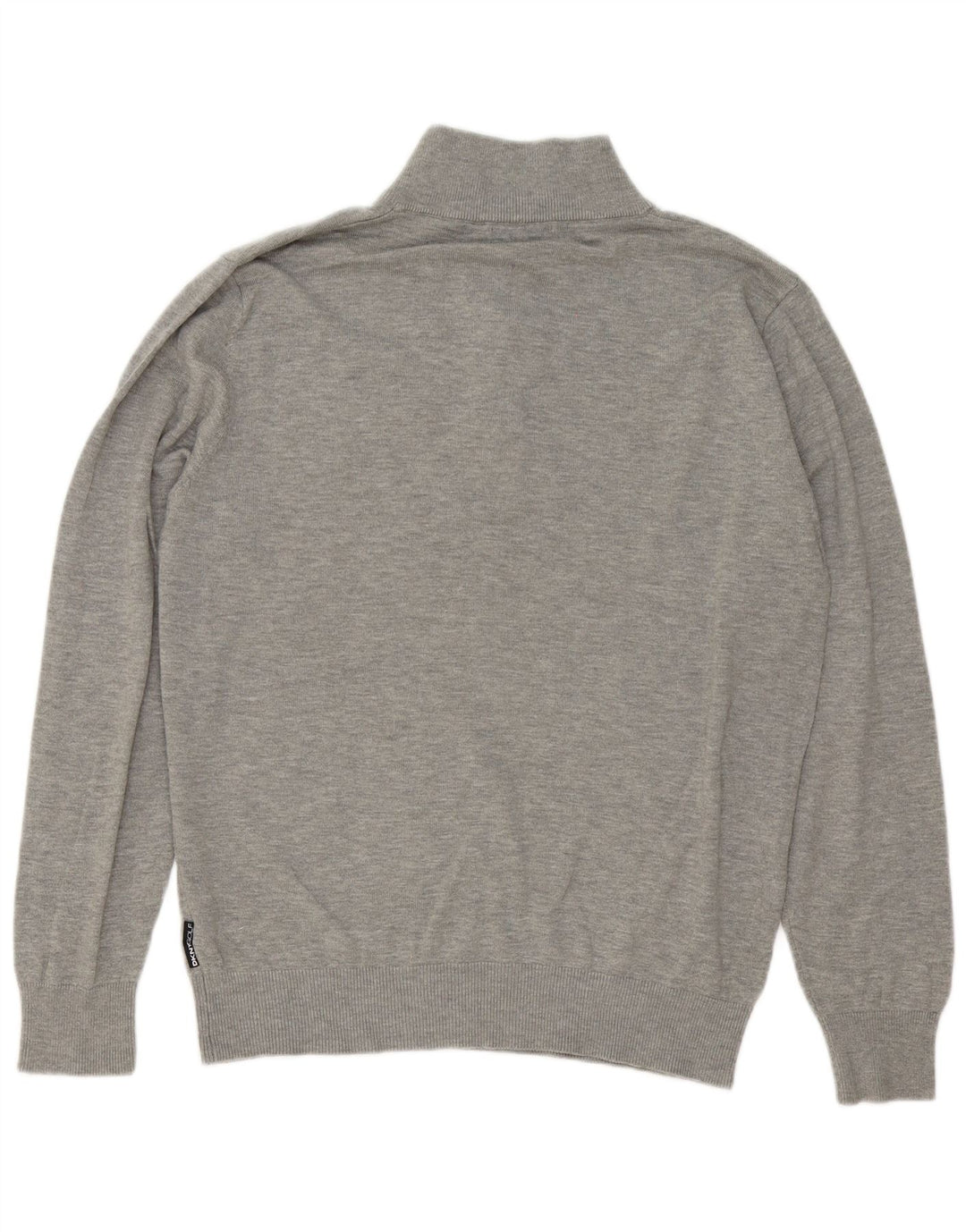 Dkny Herren-Pullover mit Reißverschluss am Hals, große, grau gefleckte Baumwolle