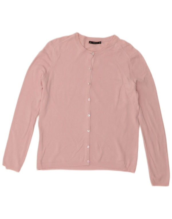 Zara Damen Strickjacke UK 12 Mittelrosa