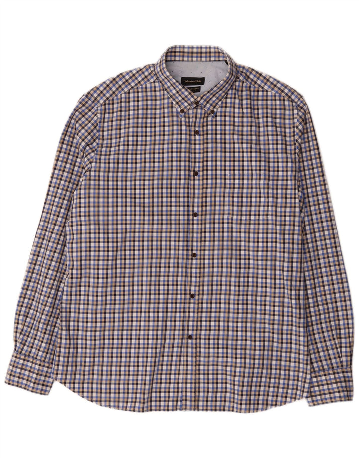 Massimo Dutti Herrenhemd 2XL Blau kariert