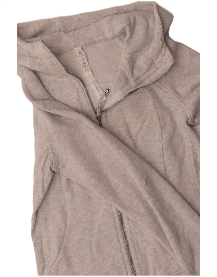 LULULEMON Damen-Kapuzenpullover mit Reißverschluss, US 6, mittelgraue Baumwolle