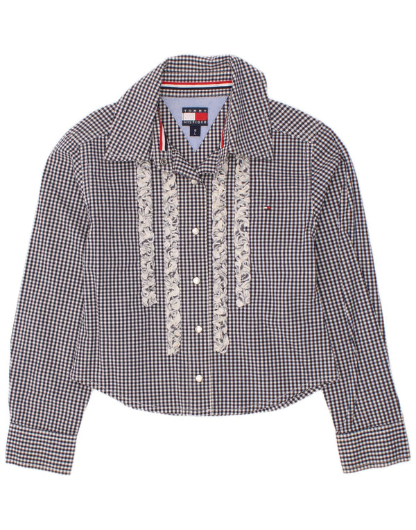 Tommy Hilfiger Mädchen-Hemd, 5–6 Jahre, groß, marineblau, Gingham-Baumwolle
