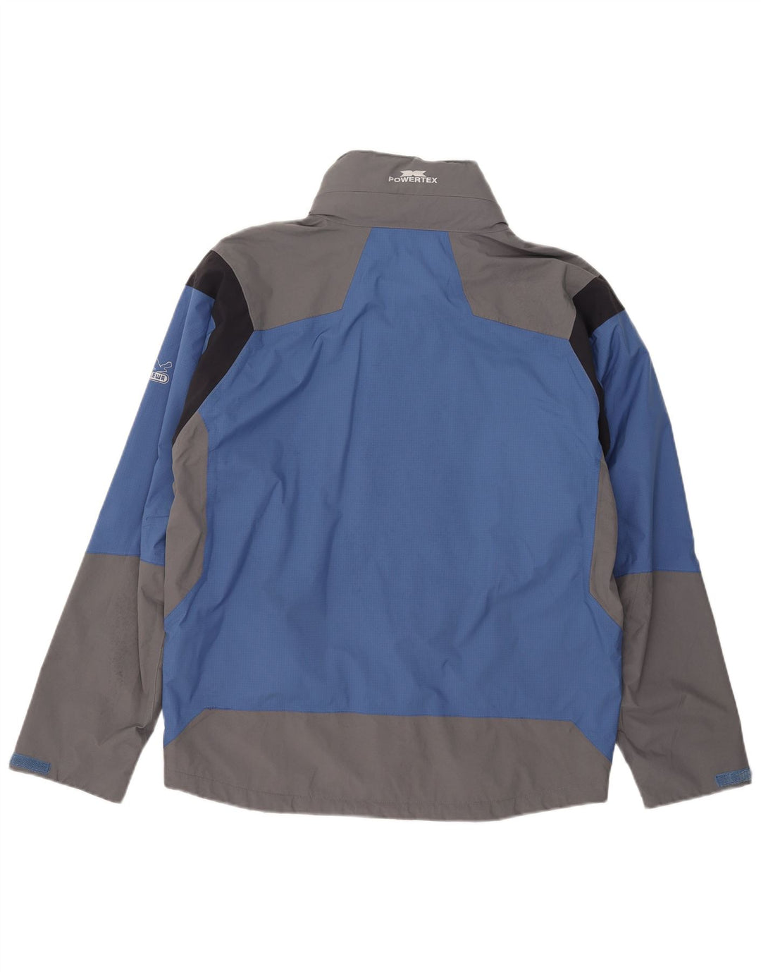 SALEWA Herren-Regenjacke mit Kapuze, EU 50, groß, blaues Colourblock-Polyamid