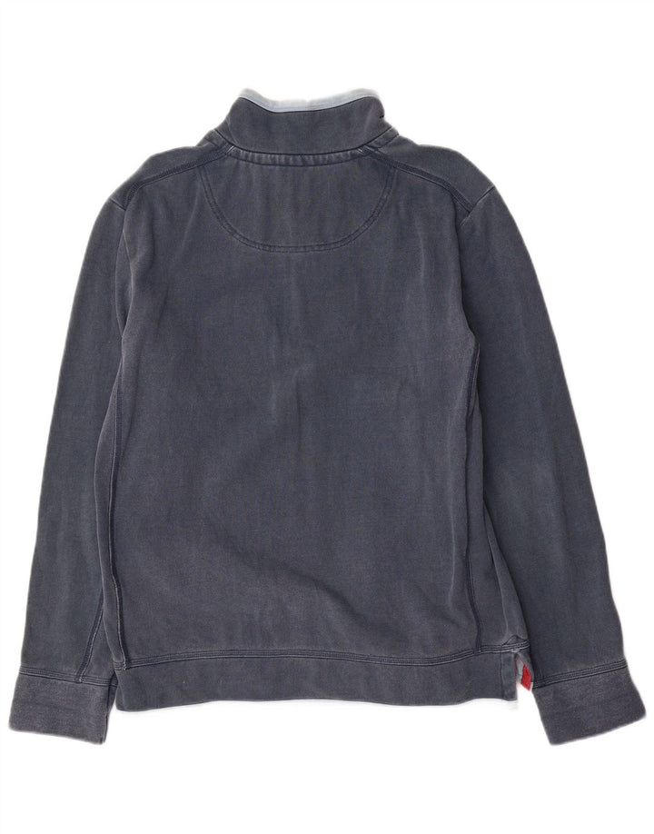 Fat Face Herren-Sweatshirt mit Reißverschluss am Hals, mittlere marineblaue Baumwolle