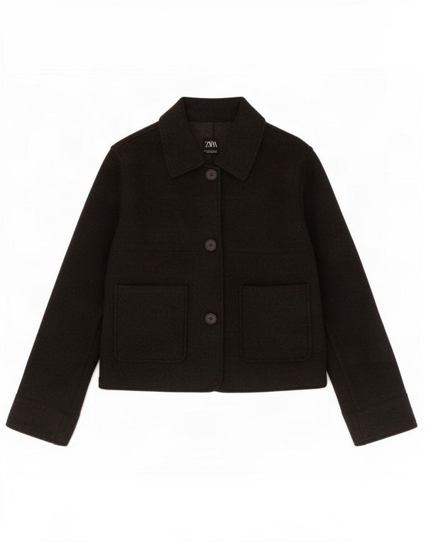 Zara Damen 3-Knopf-Blazerjacke UK 6 XS Graues Polyester