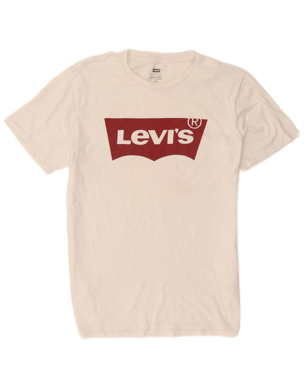 Levi's Herren-T-Shirt mit Grafik, Größe L, aus weißer Baumwolle