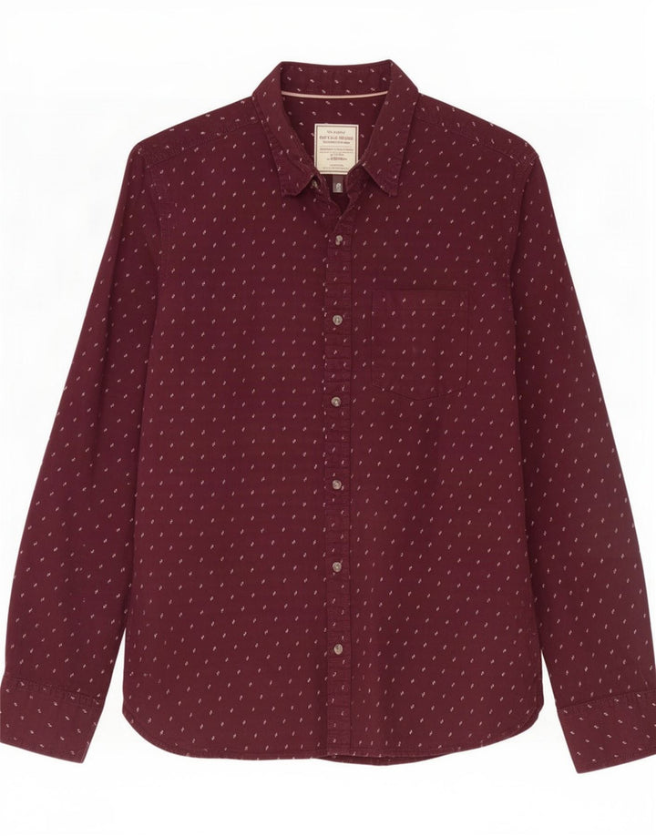Fat Face Herrenhemd Medium Burgundy Spotted Cotton