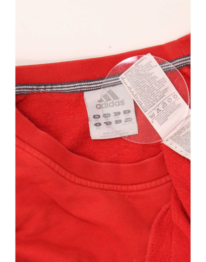 Adidas Herren Sweatshirt Pullover 2XL Rot Baumwolle