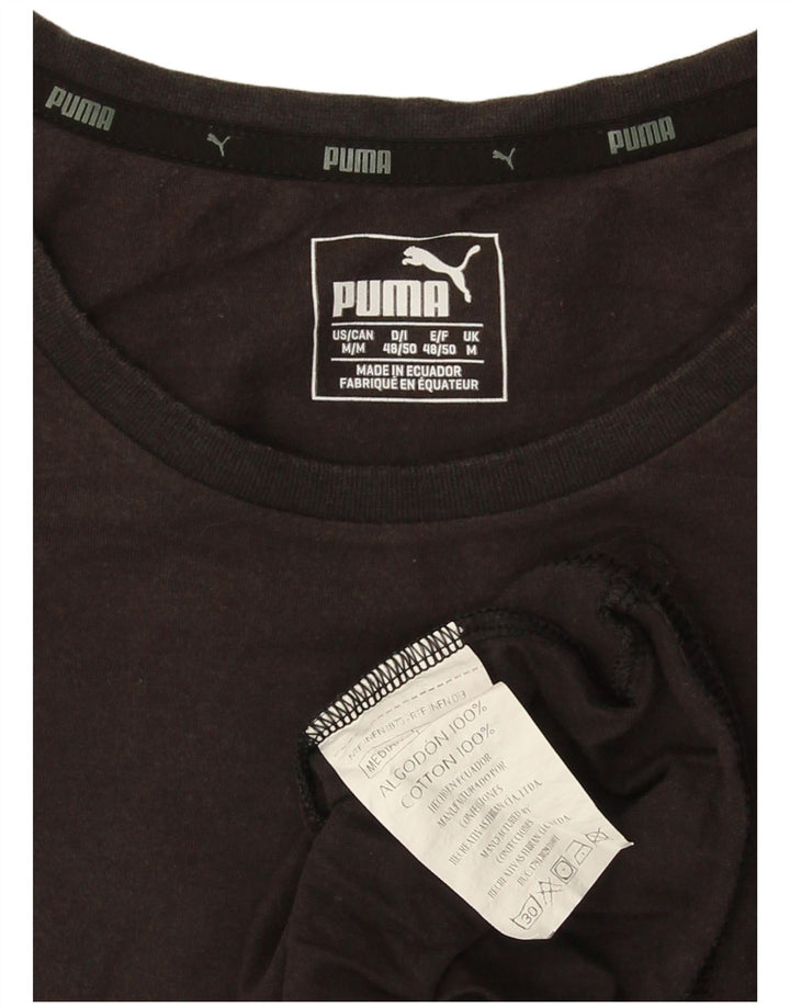 Puma Herren Grafik T-Shirt Top Mittelschwarz Baumwolle