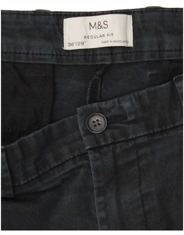 Marks & Spencer Herren-Chinohose mit gerader Passform und normaler Passform, W36 L29, Grau