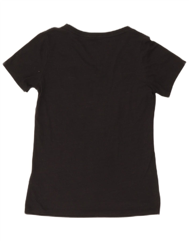 NIKE Damen Athletic Cut Graphic T-Shirt Top UK 10 Small Schwarz Polyester