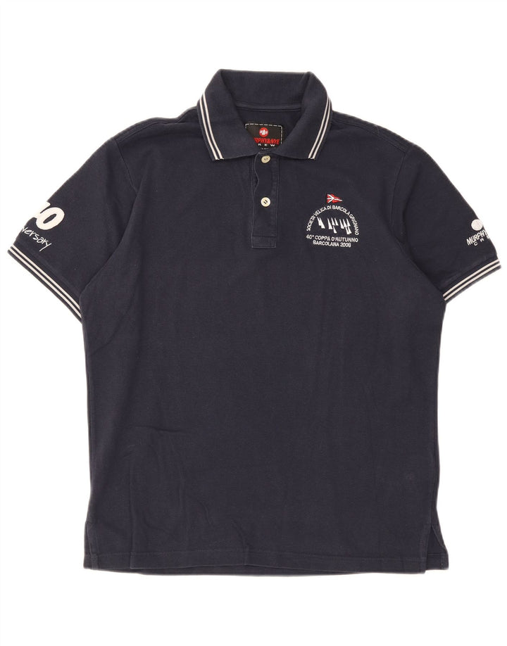 Murphy & Nye Herren-Poloshirt mit Grafik, mittelmarineblaue Baumwolle