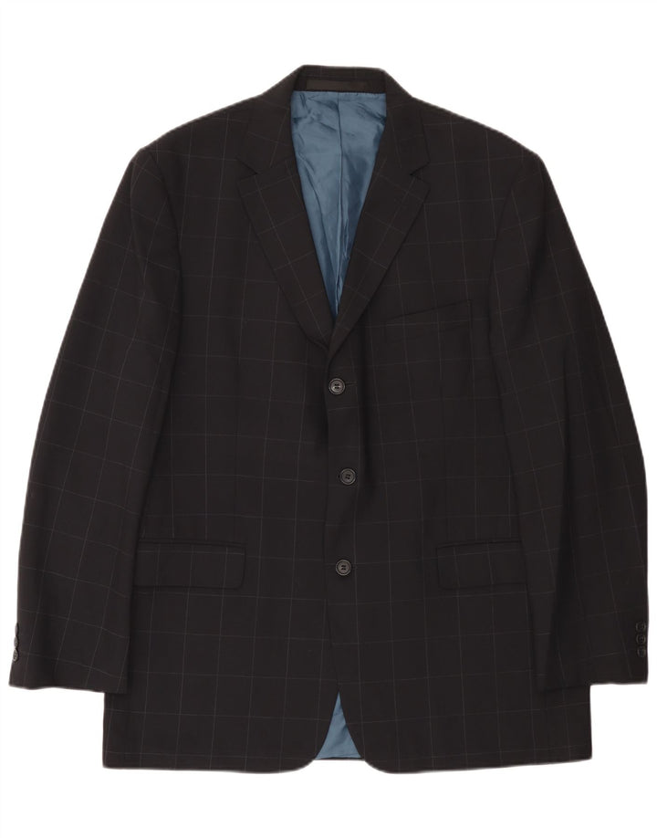Marks & Spencer Herren-Blazer mit 3 Knöpfen, Gr. 42, groß, marineblau kariert