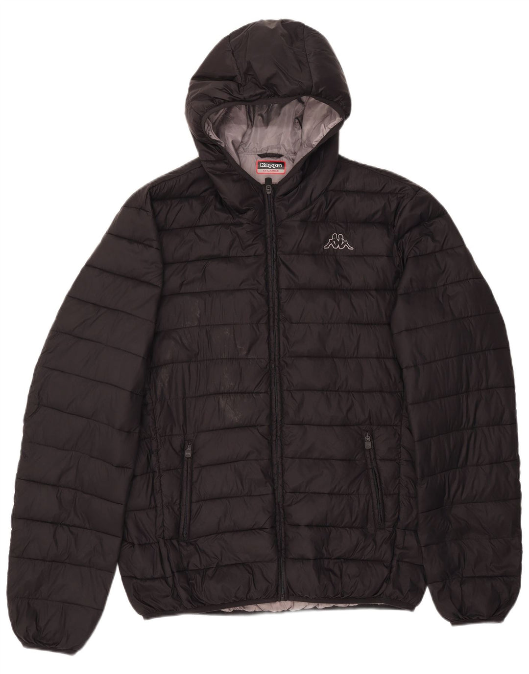 Kappa Herren-Jacke mit Kapuze, gepolstert, UK 44, 2XL, Schwarz, Polyamid