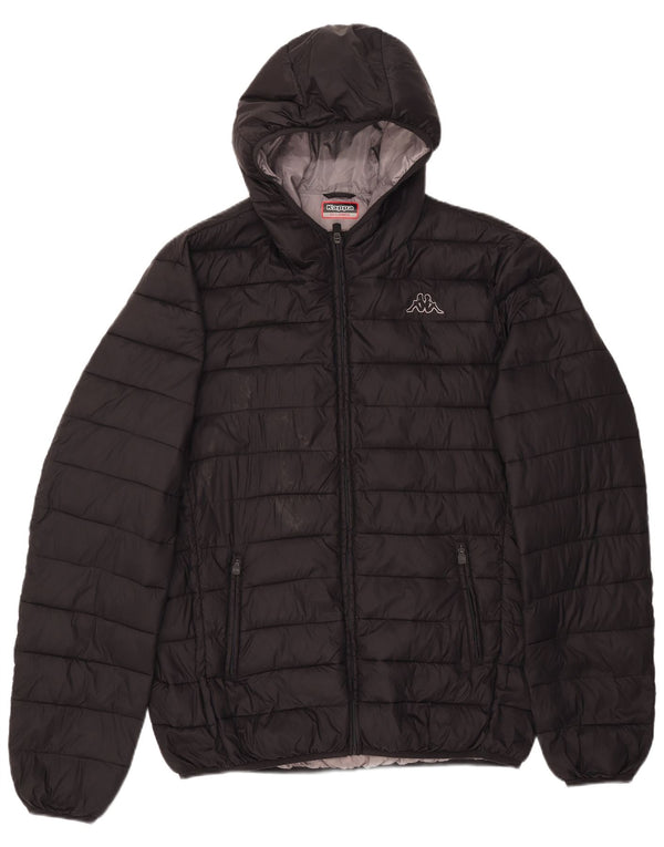 Kappa Mens Hooded Padded Jacket UK 44 2XL Black Polyamide