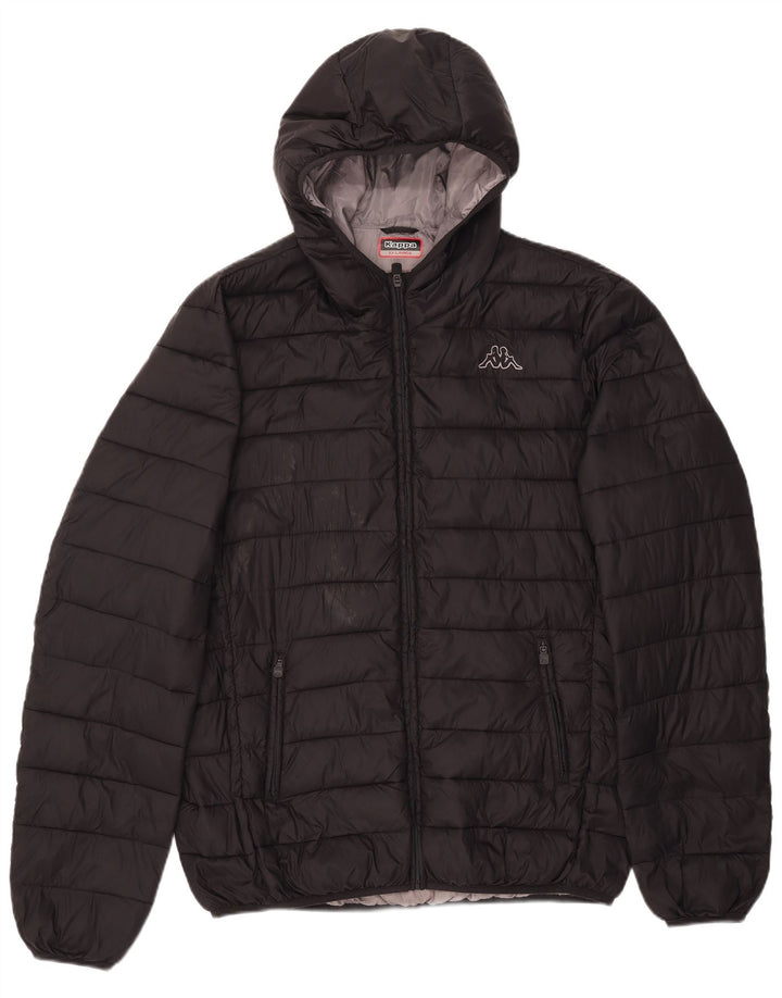 Kappa Herren-Jacke mit Kapuze, gepolstert, UK 44, 2XL, Schwarz, Polyamid