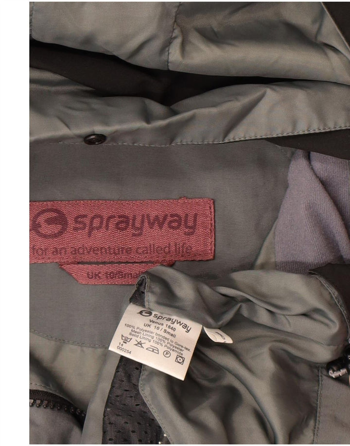 Sprayway Damen-Regenjacke mit Kapuze, übergroß, UK 10, Größe S, Schwarz, Polyester