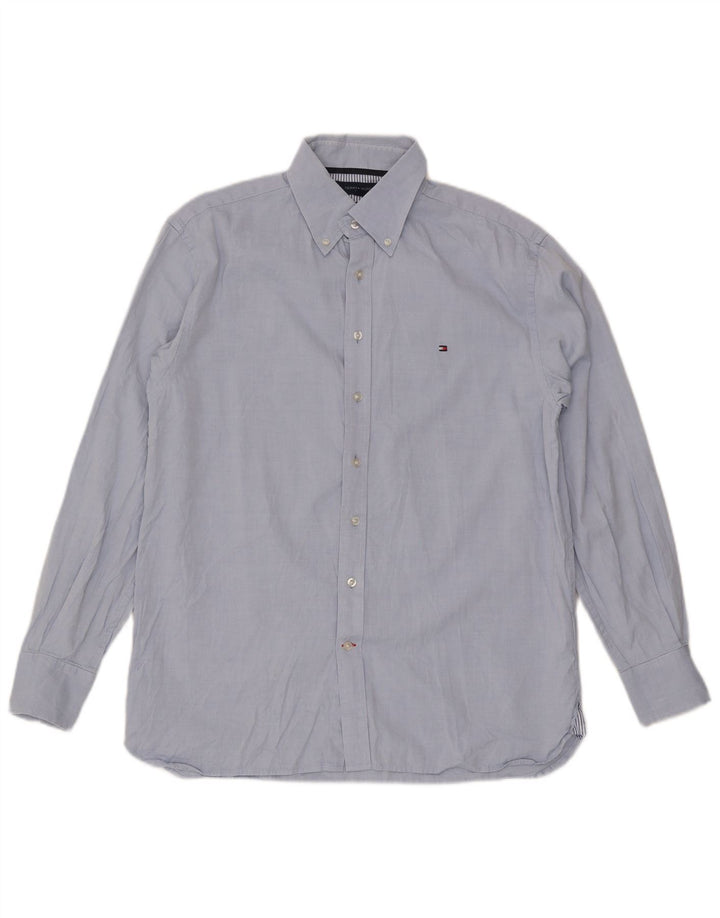 Tommy Hilfiger Herrenhemd mittelblaue Baumwolle
