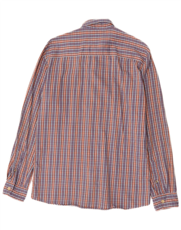 Jack & Jones Herrenhemd aus mittelblau karierter Baumwolle