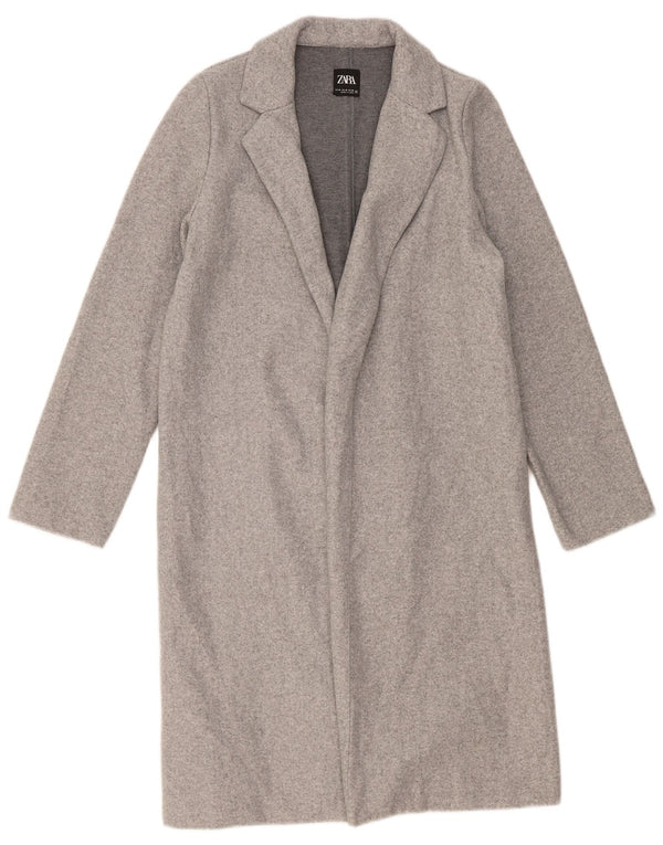 Zara Damen Offener Mantel UK 14 Mittelgrau