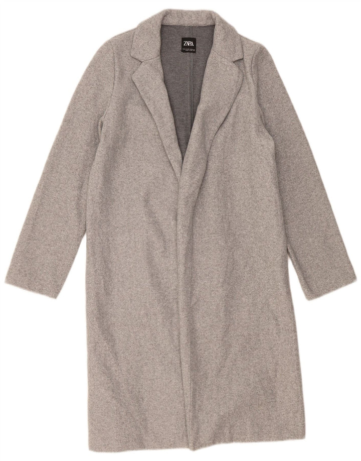 Zara Damen Offener Mantel UK 14 Mittelgrau