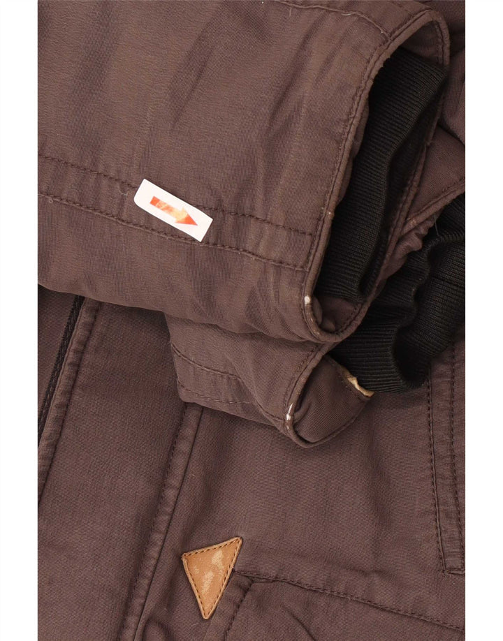 Blauer Herren-Jacke mit Kapuze, gepolstert, UK 36, Größe S, braun, Polyamid