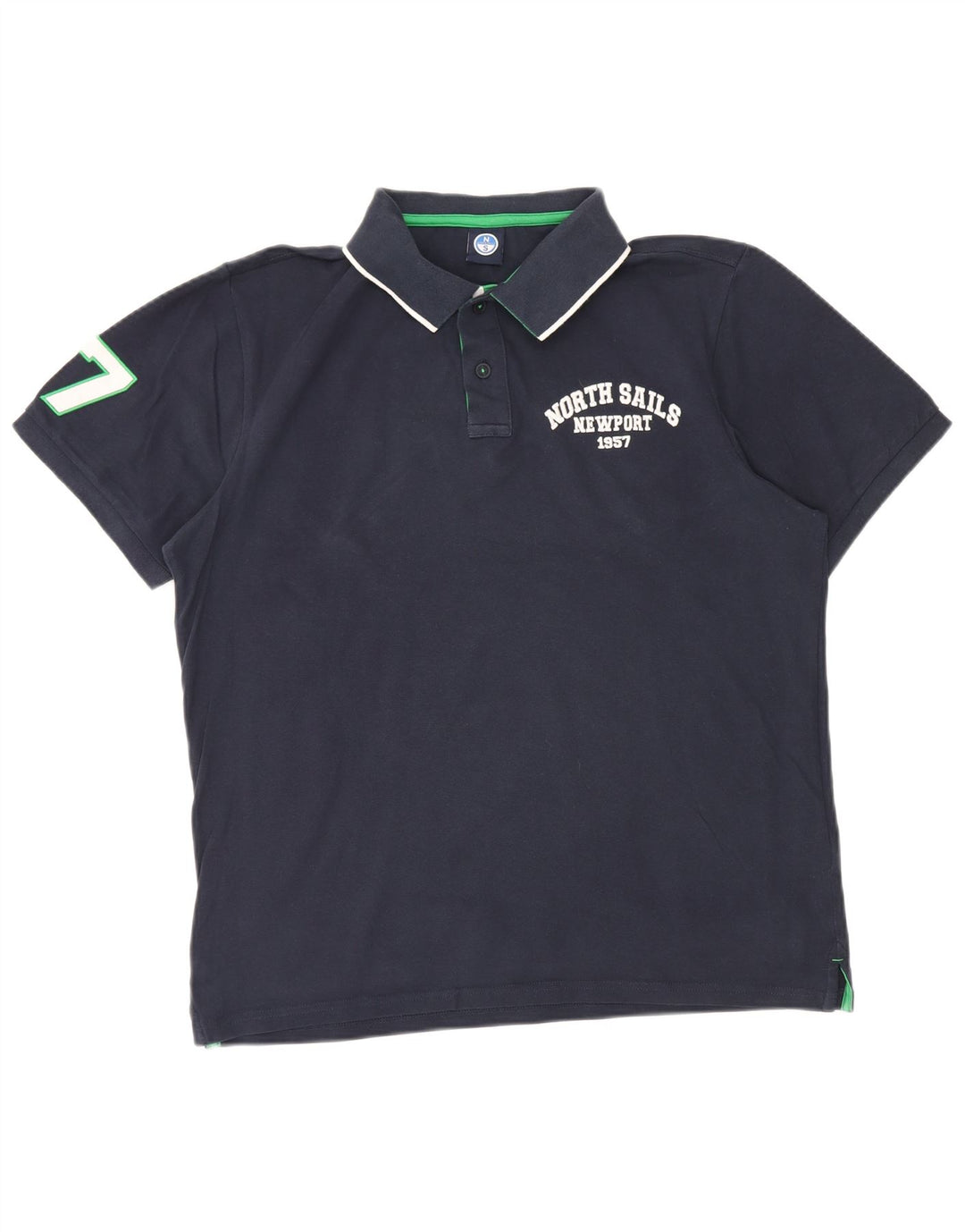 North Sails Herren-Poloshirt mit Grafik, groß, marineblaue Baumwolle