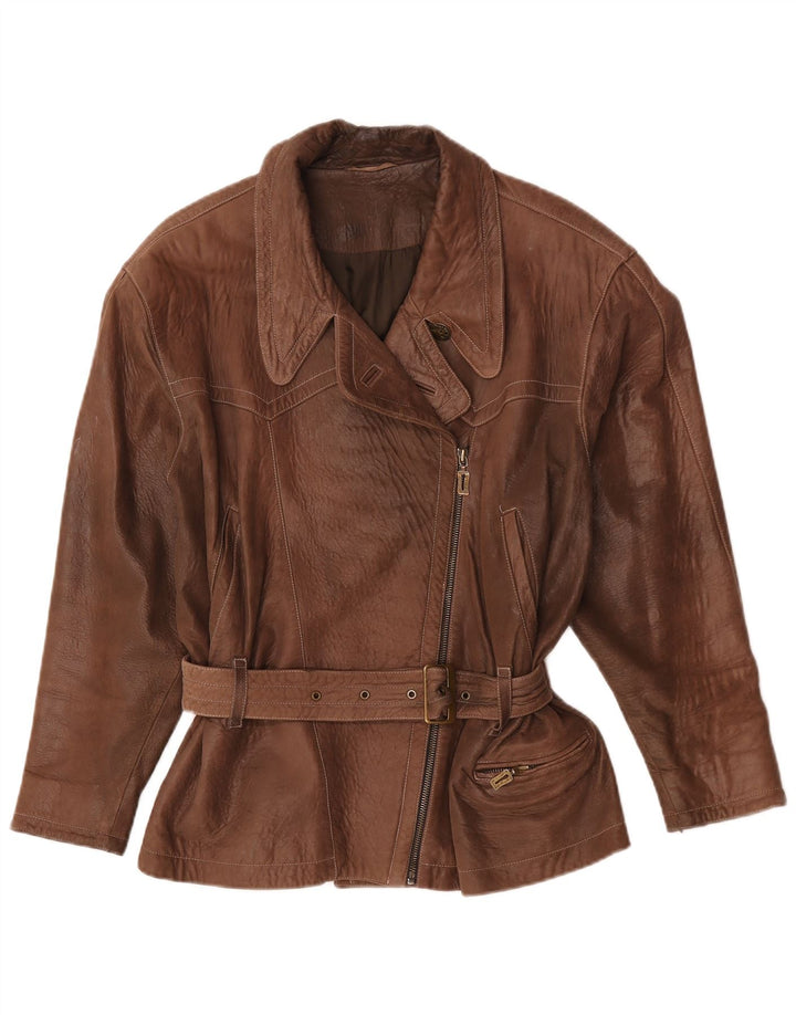 Maze Womens Übergroße Lederjacke EU 38 Mittelbraunes Leder