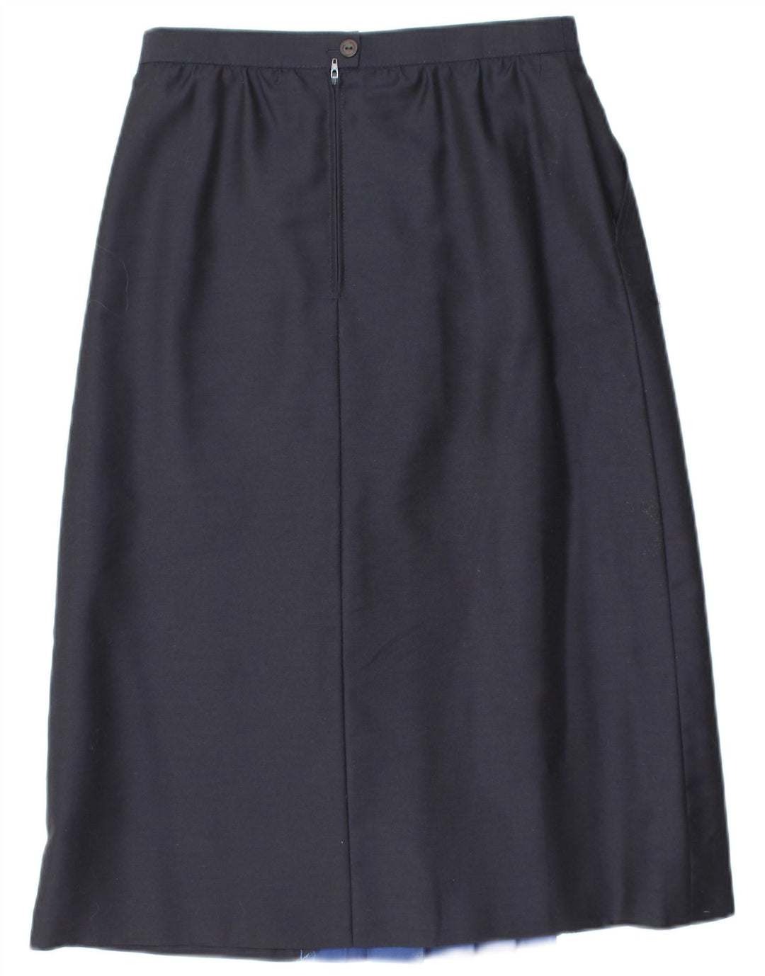 VINTAGE Damen Rock in A-Linie mit hoher Taille, EU 38, Mittel W28, Marineblau