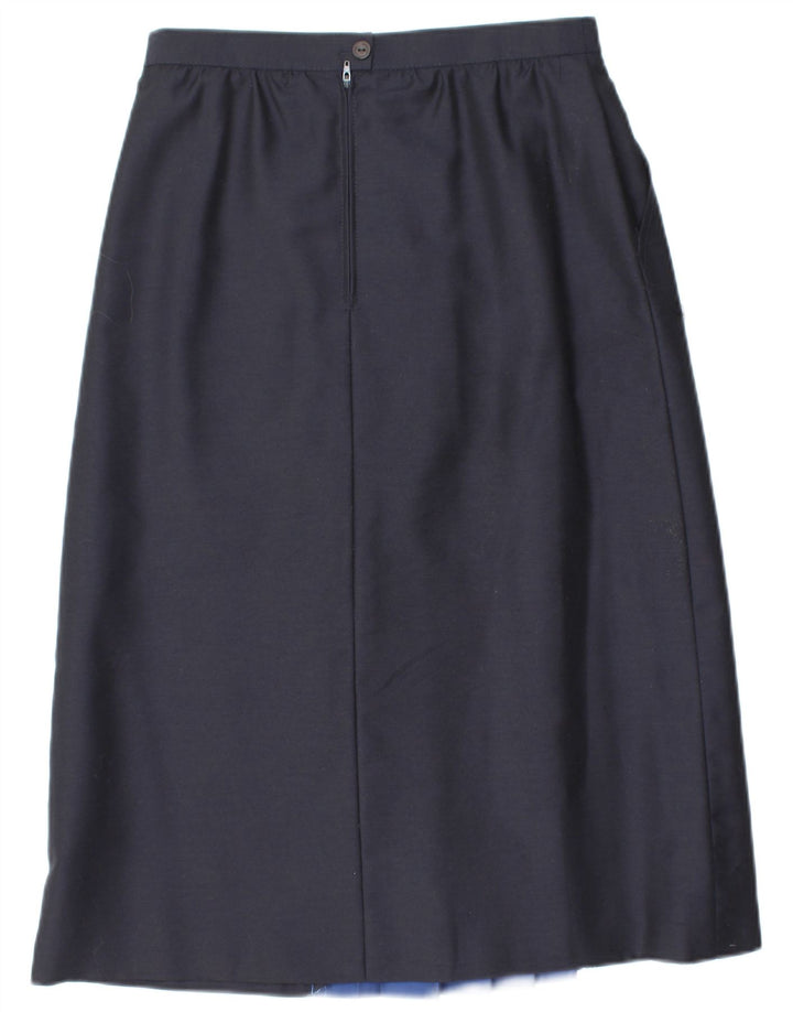 VINTAGE Damen Rock in A-Linie mit hoher Taille, EU 38, Mittel W28, Marineblau