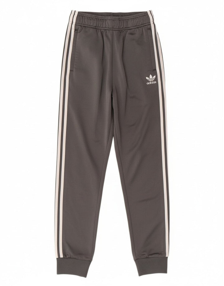 ADIDAS Boys Tracksuit Trousers Joggers 13-14 Years  Grey Polyester